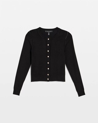 Crewneck Button-Front Cardigan | White House Black Market